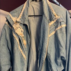 80s style denim jacket